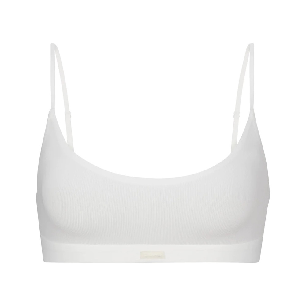 SKIMS Smooth Rib Scoop Neck Bralette | Marble | NWOT. XS.